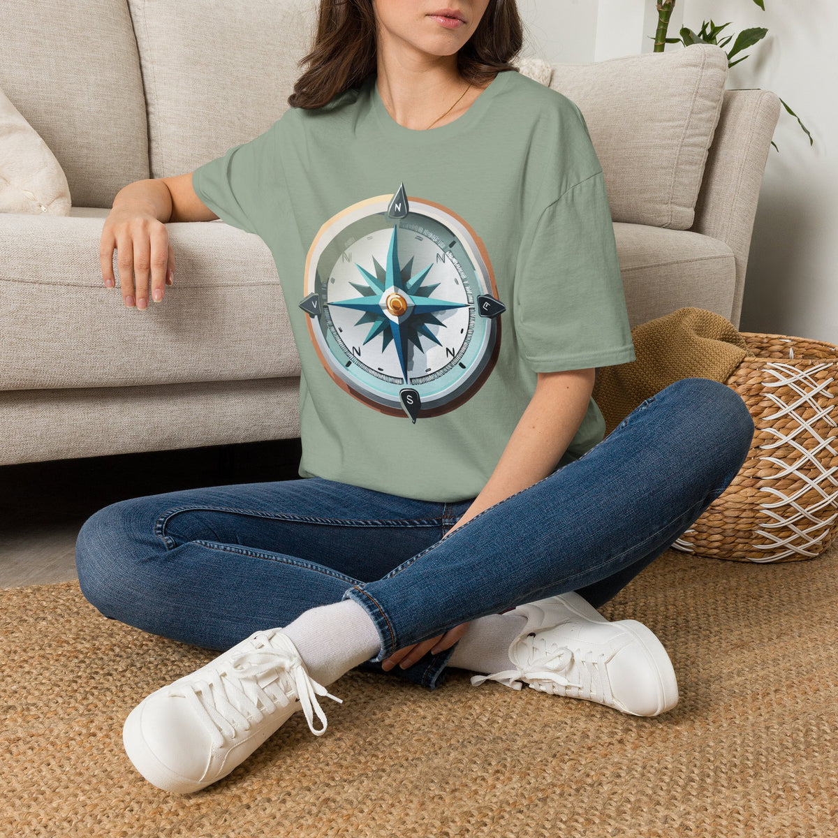Vintage Compass Tee | Nautical Compass T-Shirt, Adventure Travel Graphic Design Unisex 100 Cotton Gildan T-Shirt