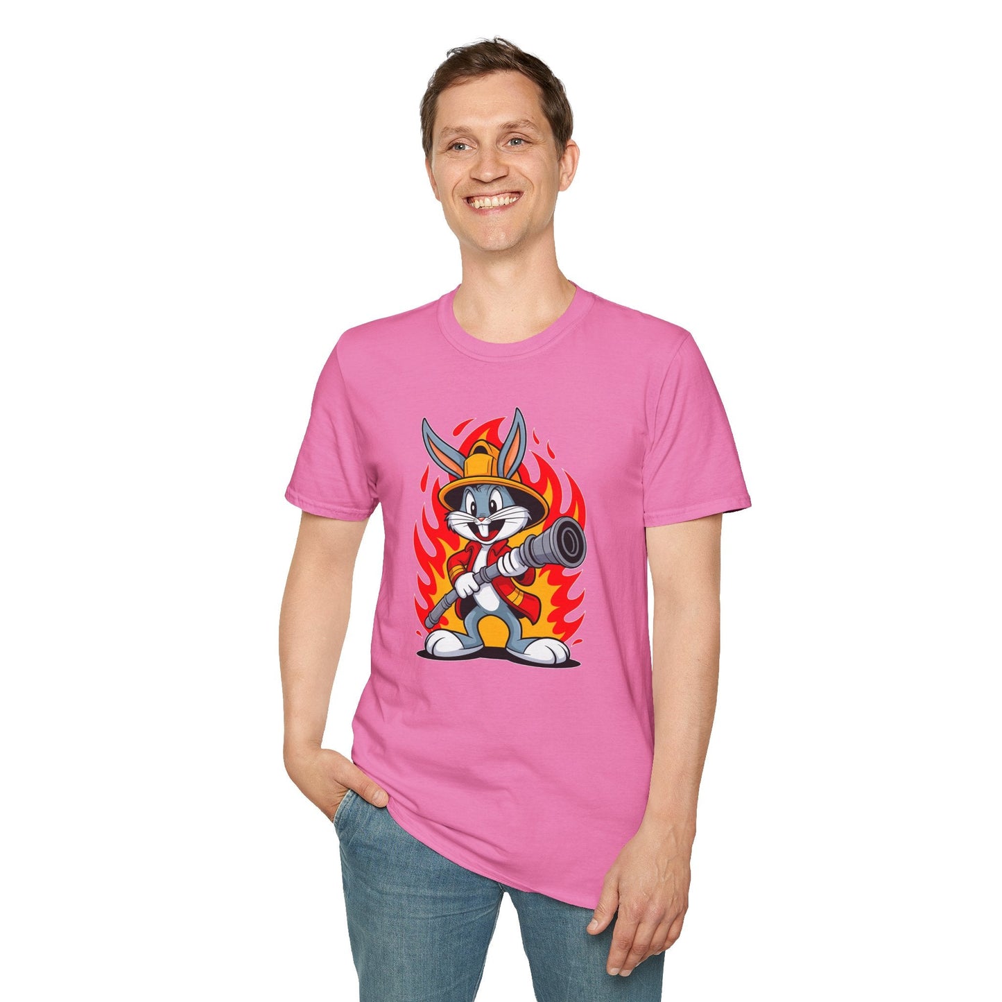 Bugs Bunny T Shirt Unisex Cartoon Graphic Tee 100 Percent Ring Spun Cotton Softstyle