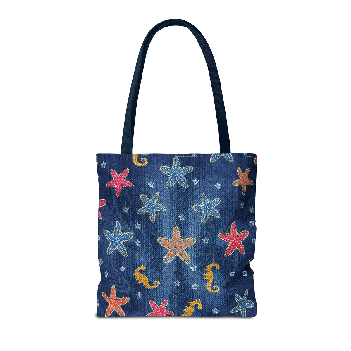 Denim Fabric Imitation Print Unisex Canvas Bag Poly Spun 3 Sizes Tote Bag 182-22