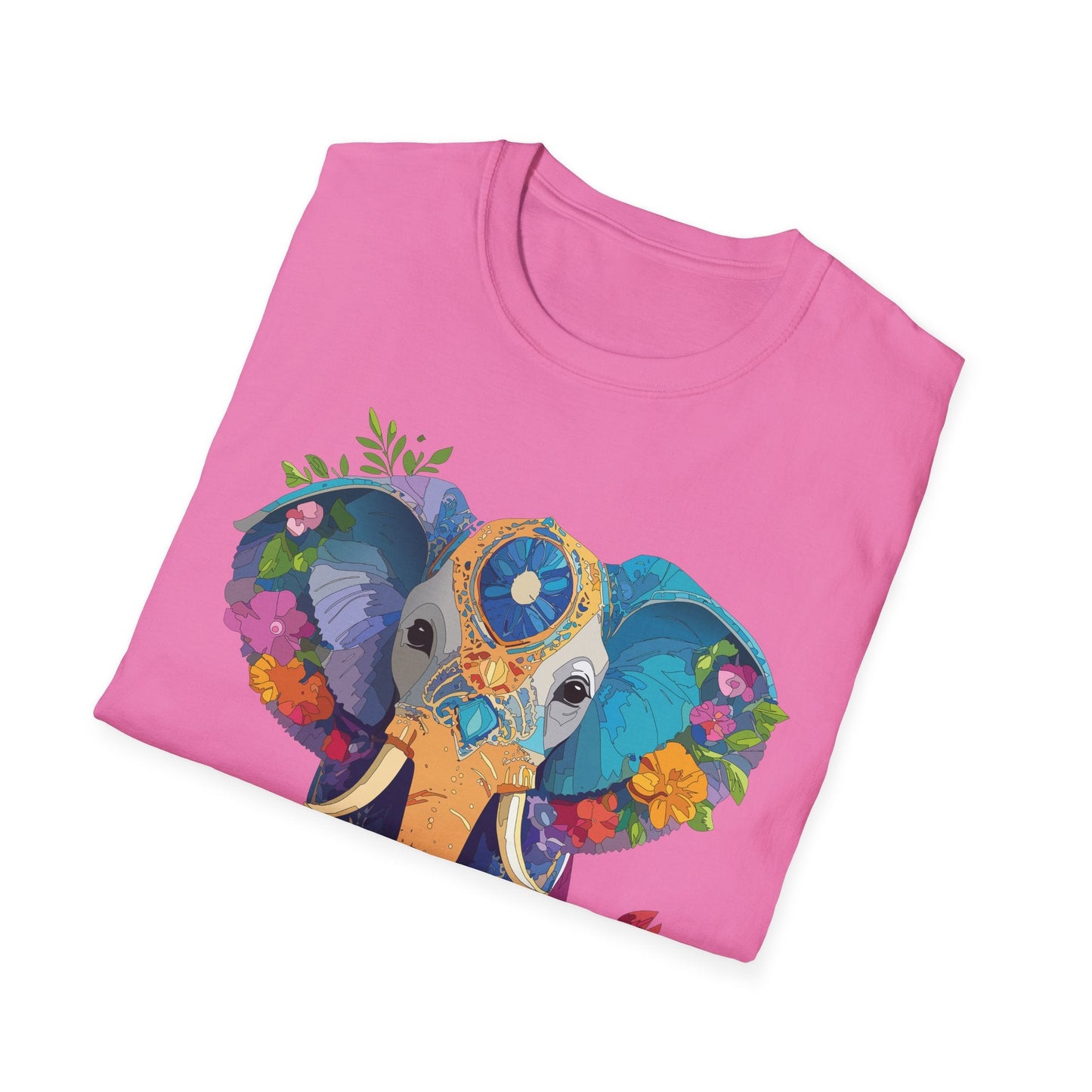Elephant Graphic Shirt For Adults Unisex Softstyle Tee 100 Percent Cotton Gildan 64000
