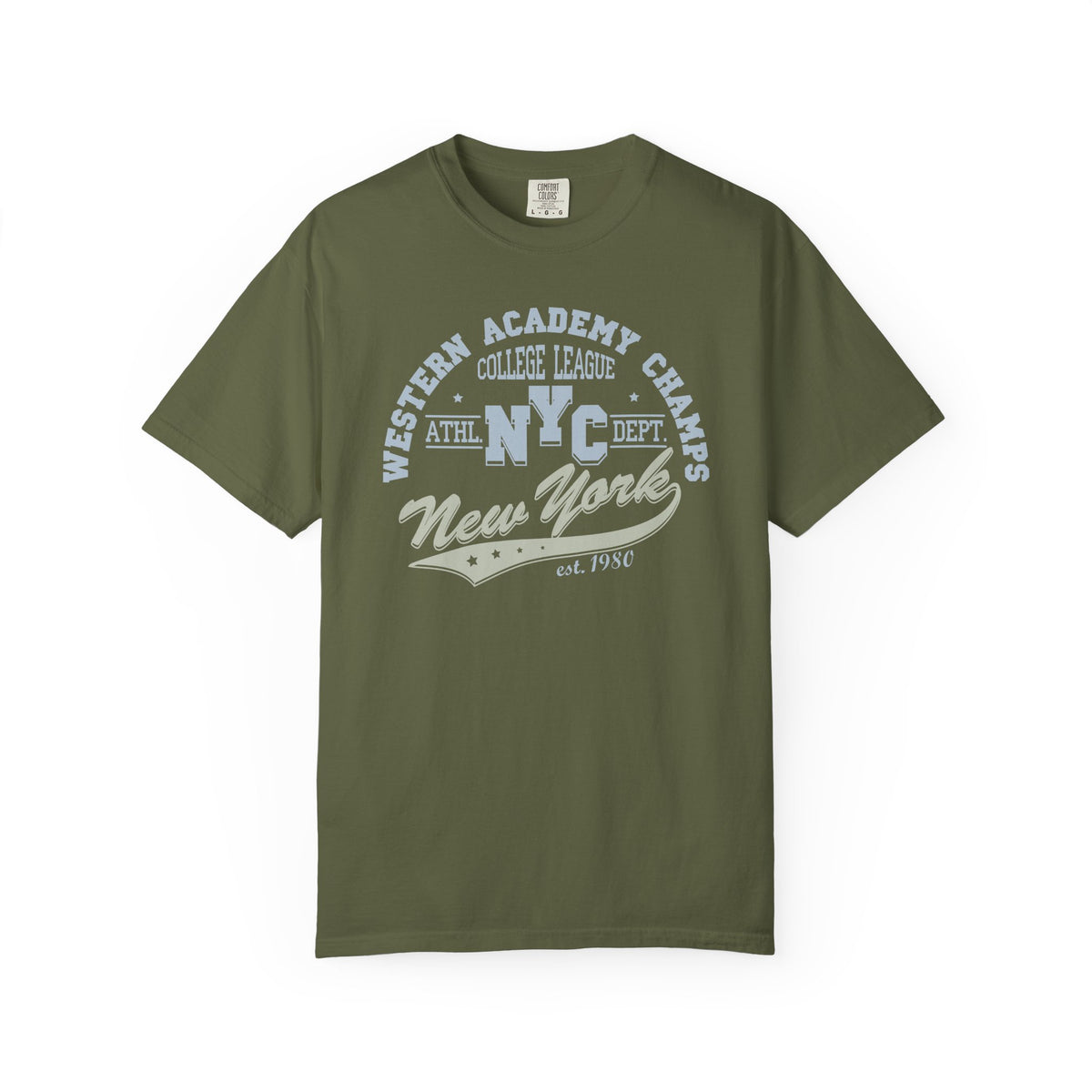 College League Graphic Western Academy Unisex Comfort Colors Garment-Dyed Heavyweight 100 Cotton Art Design T-Shirt w7