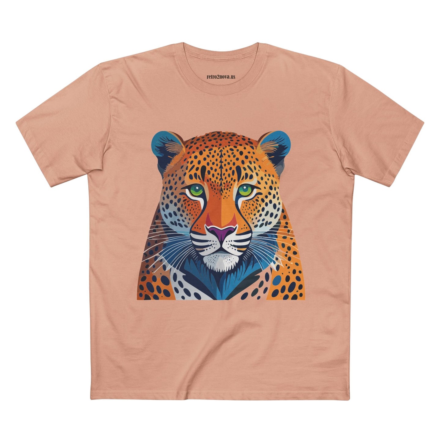 Unisex Cheetah Shirt Premium Cotton Tee With Original Art Design From Retro2Nova Art Collection For Everyday Comfort