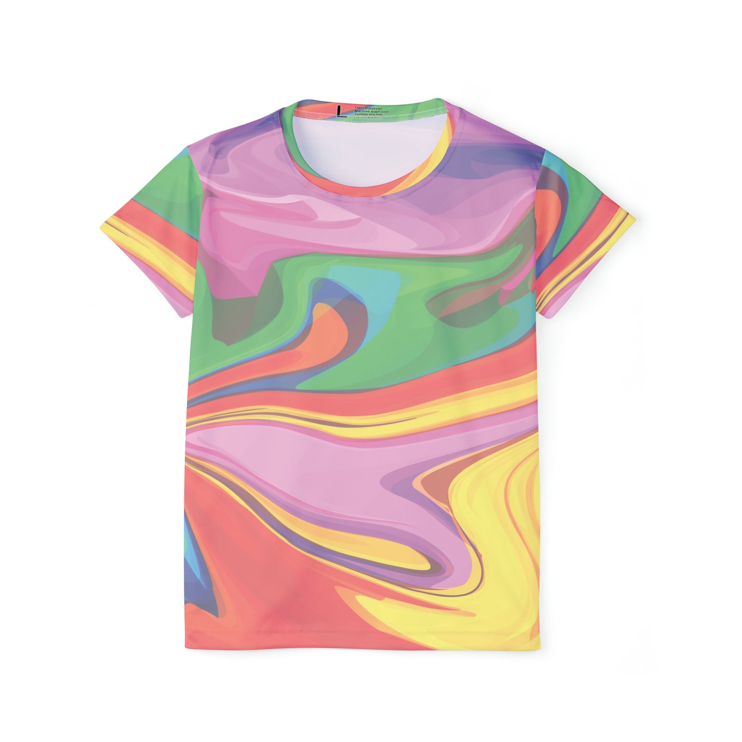 Poly Jersey Tee Shirt with abstract prints