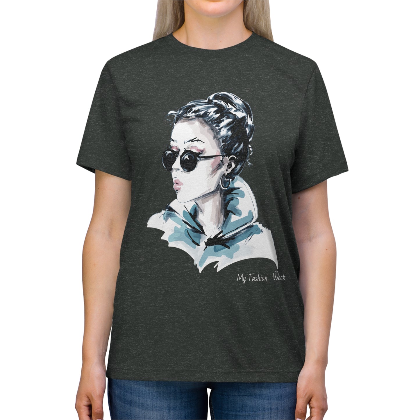 Tri-blend Tee Shirt with Art Design