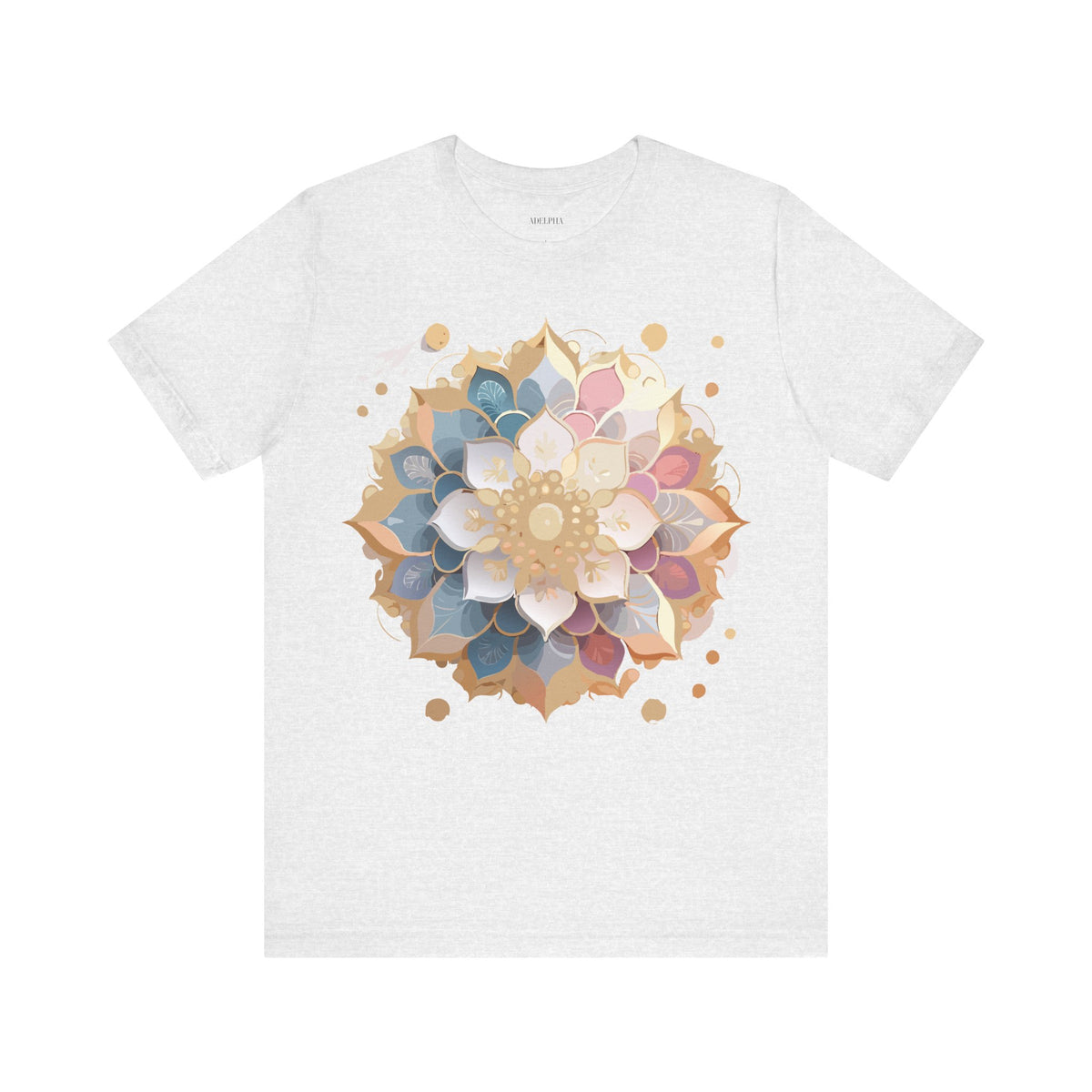 Mandala Graphic Unisex Cotton Bella+Canvas Tee with Floral Art Design n144
