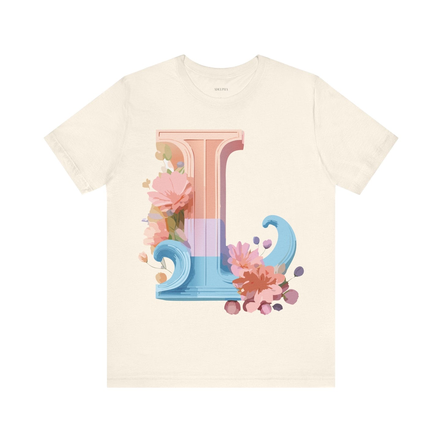 Letter L Shirt Unisex Graphic Tee Vintage Inspired Artwork By Adelpha For Everyday Style
