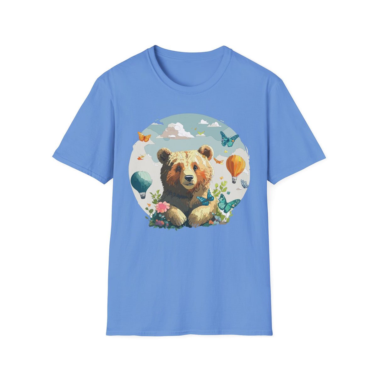 Cute Teddy Bear Balloon Garden Graphic Tee Unisex 100 Cotton Gildan T-Shirt