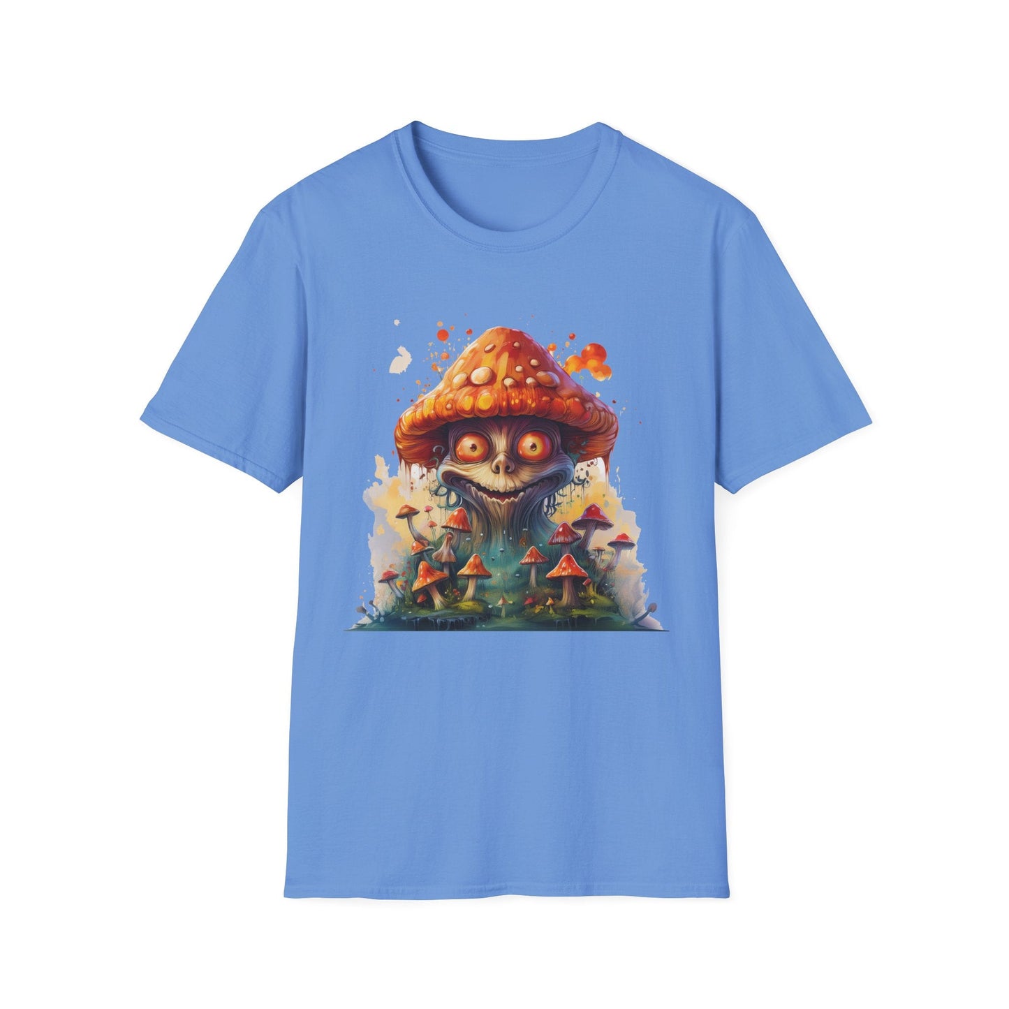 Funny Mashroom Tee Shirt Unisex Softstyle Cotton Art Design with Fungus Graphic Artwork Theme