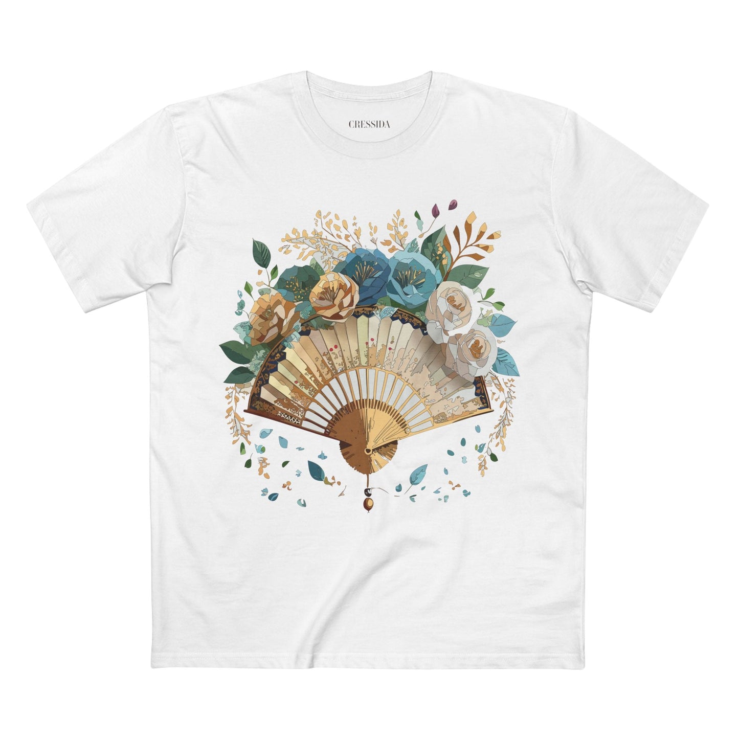Antique Fan Graphic Design T-Shirt Unisex 100 Cotton Floral Carnival Artwork Tee 4