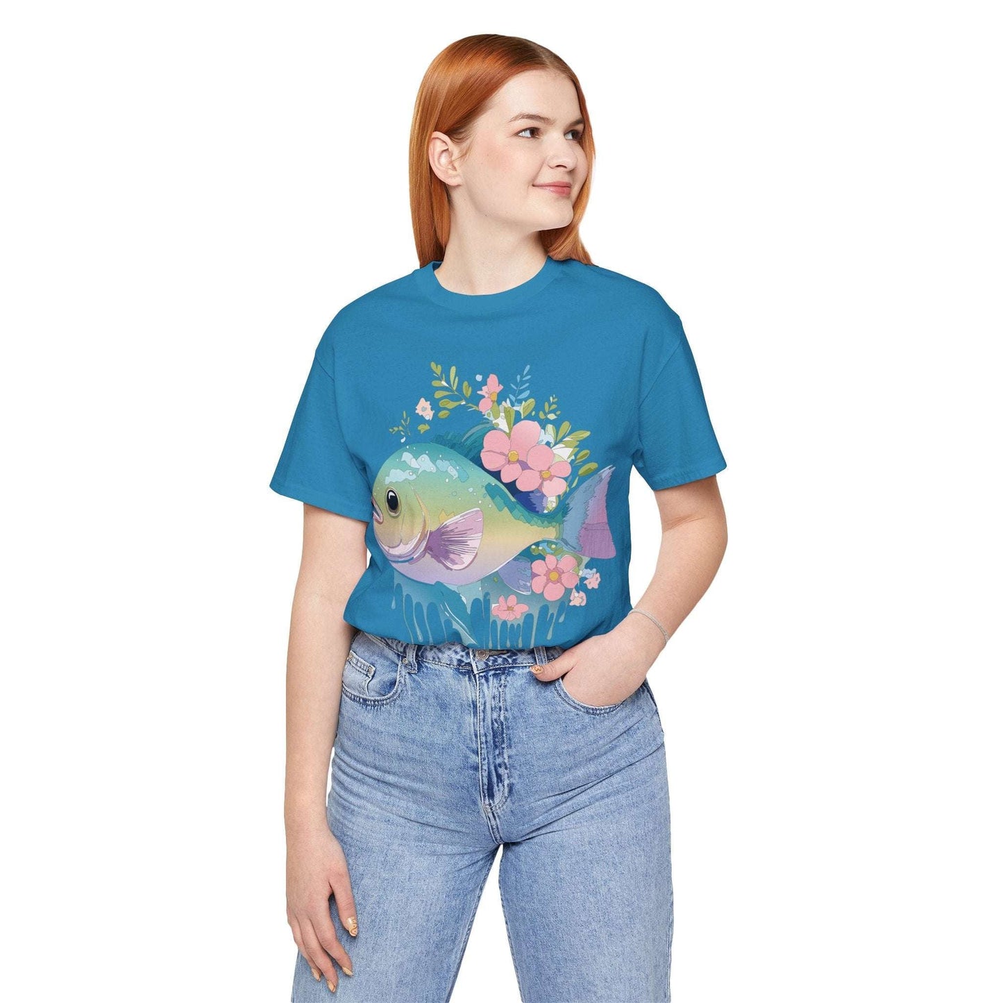 Fish Graphic Unisex 100 Cotton Vintage Artwork Tee 1