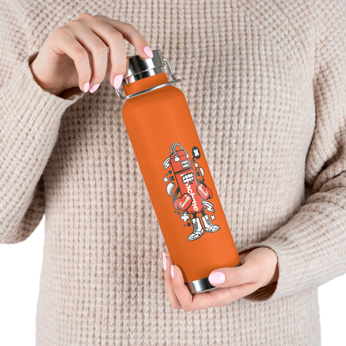 22oz Copper Insulated Water Bottle with Cartoon Design - CV32