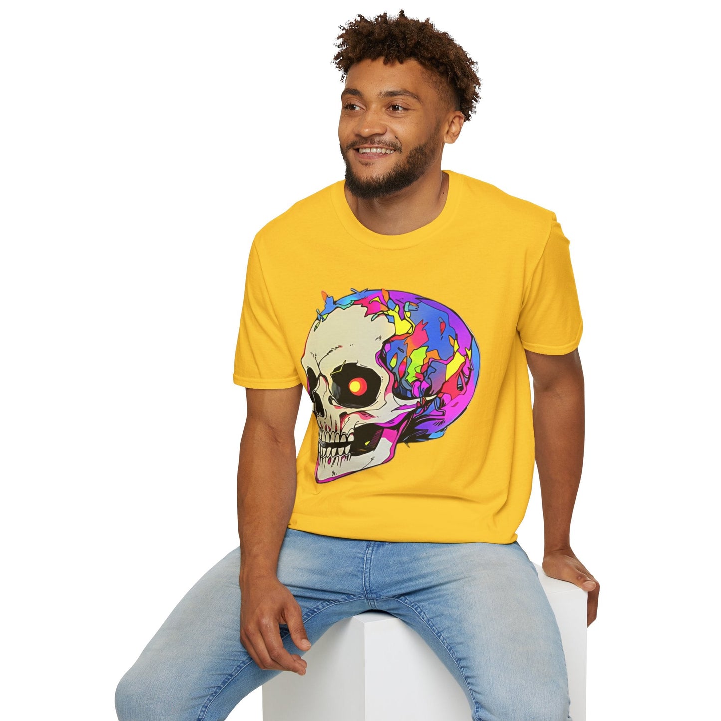 Skull Tee Shirt Unisex Skeleton Shirt Gildan Softstyle 64000 Short Sleeve Graphic Design