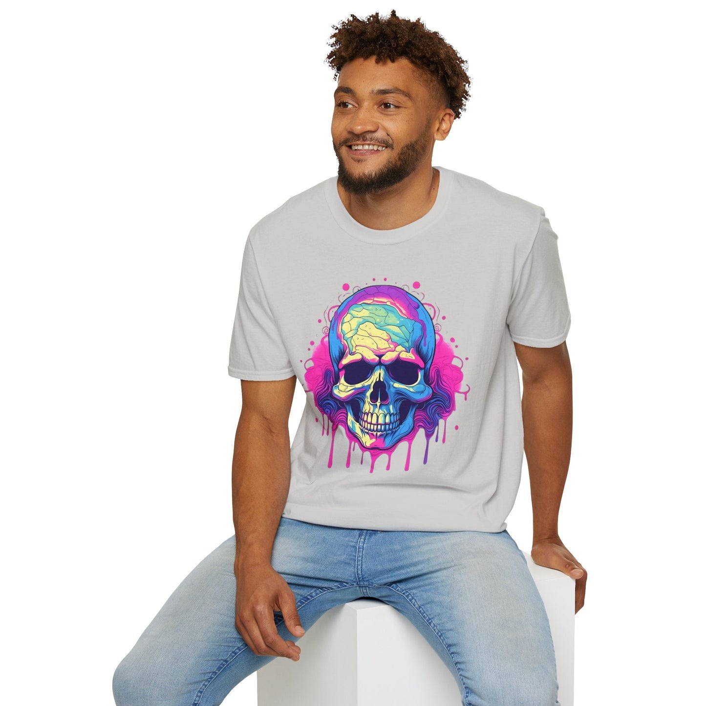 Skull Tee Shirt Unisex Skeleton Design Gildan Softstyle 64000 Ring Spun Cotton Tee