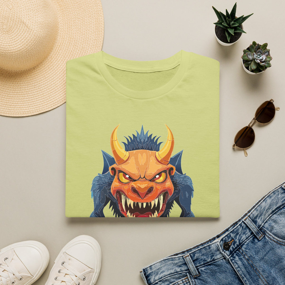 Demon Monster Graphic T-Shirt Cartoon Graphic Tee Unisex 100 Cotton Gildan T-Shirt
