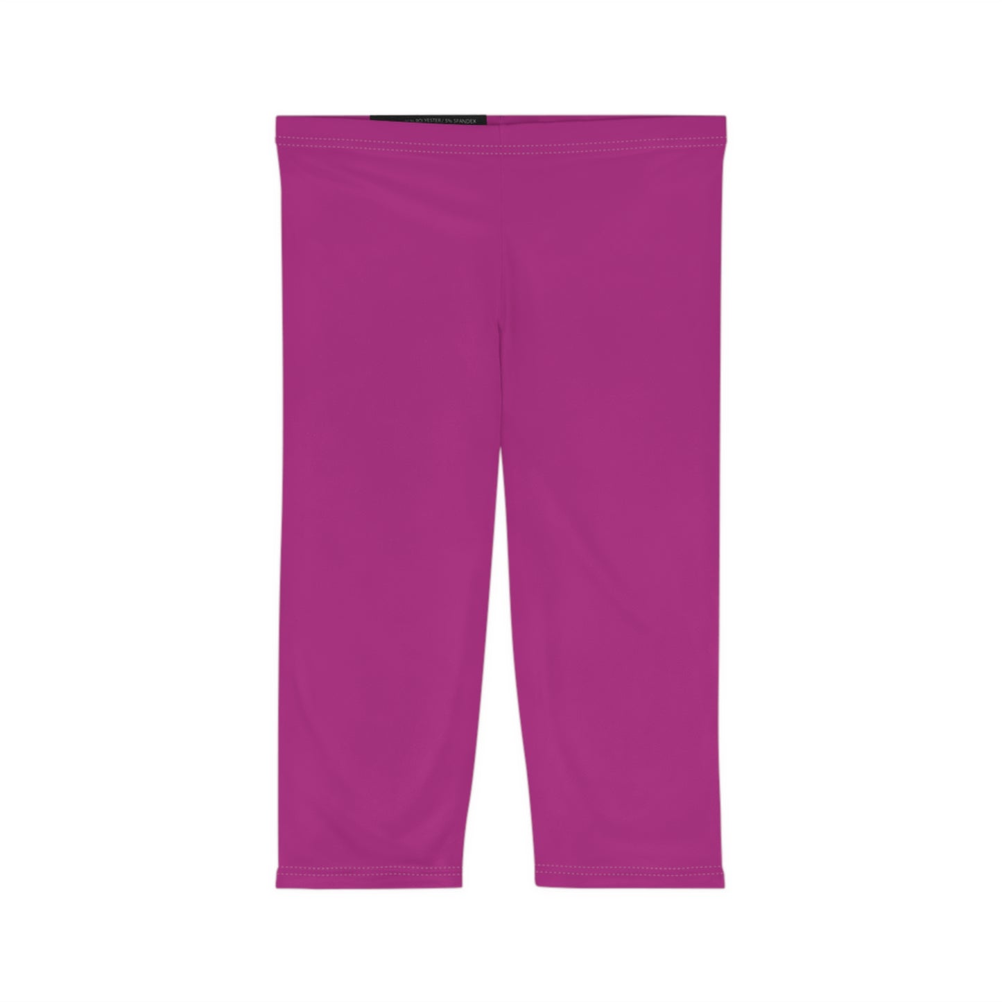 Raspberry Plum Color Women's Brushed Suede Poly Span Casual Capri Leggings XS-2XL