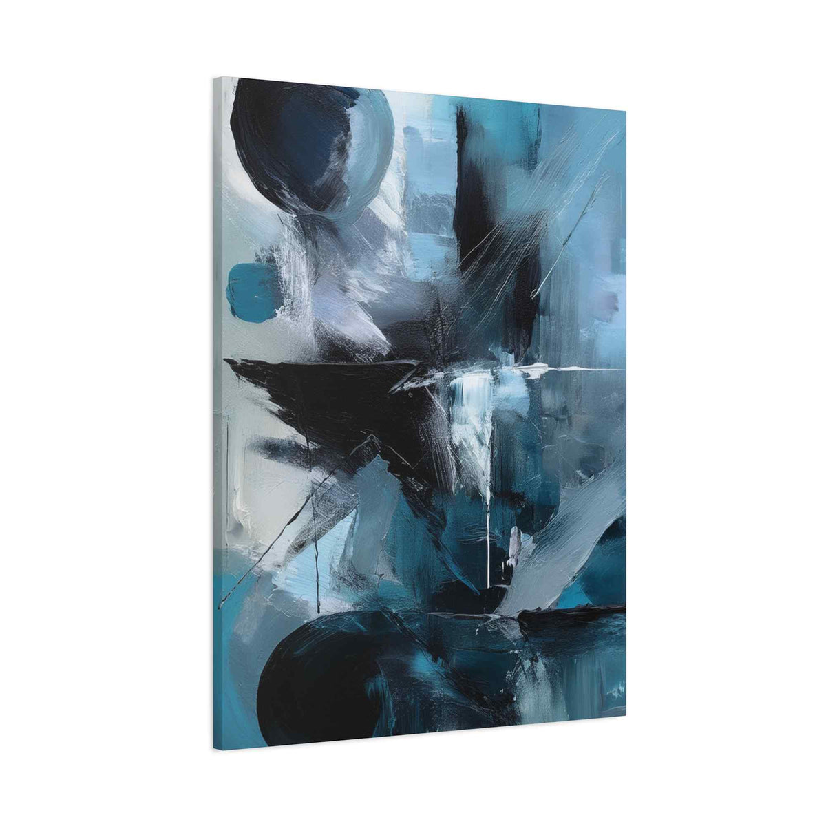 Blue Abstract Painting Print Canvas 20x24,20x30,24x30, 24x32,24x36,30x40, 32x48,36x48,40x60 Pine-Wood Inner Frame ABS-29
