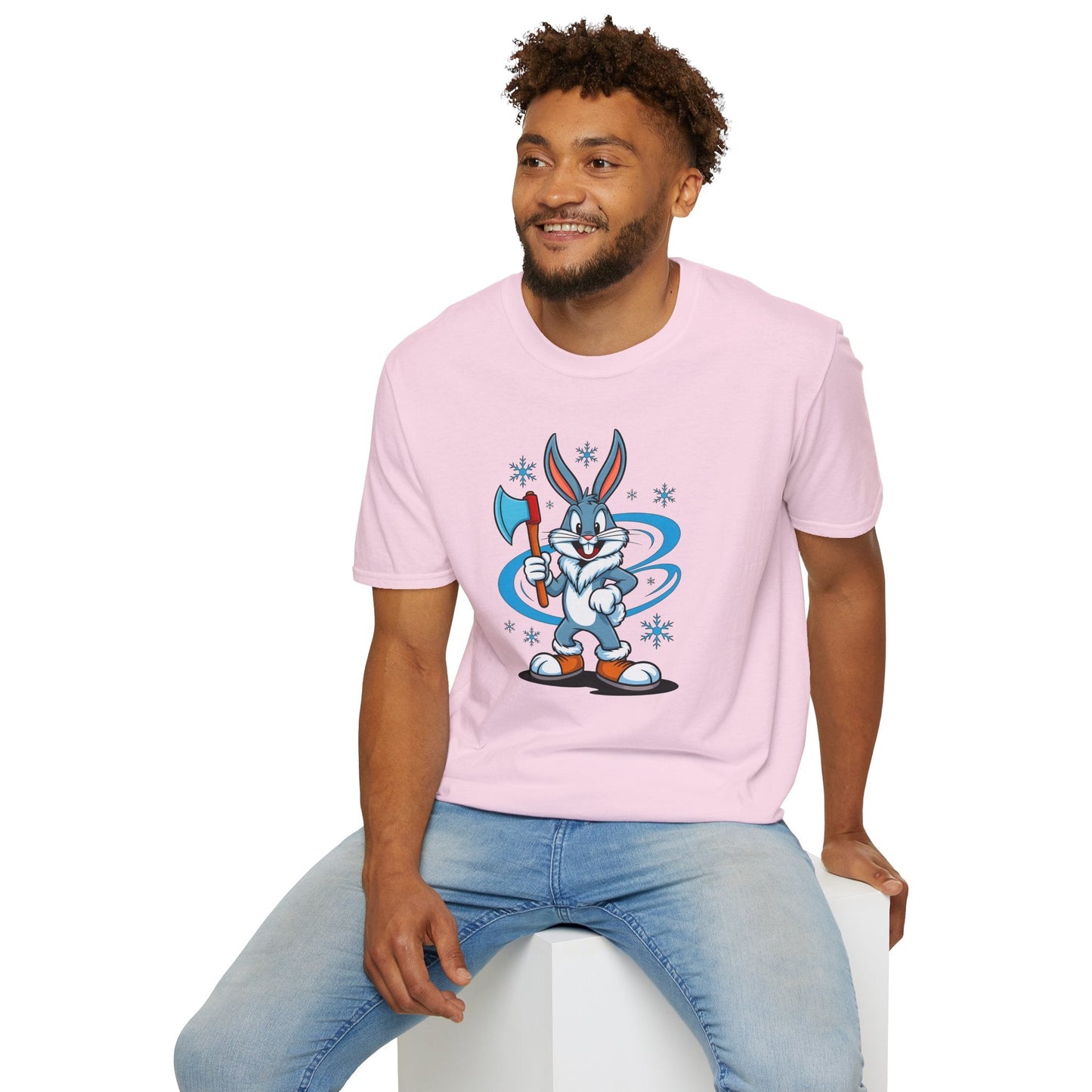 Bugs Bunny T Shirt Cartoon Print Unisex Softstyle Tee Gildan 64000 100 Percent Cotton