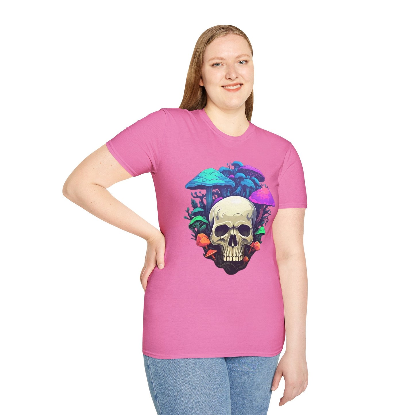 Unisex Skull Tee Shirt Short Sleeve Skeleton Design Gildan Softstyle Cotton Tee Shirt