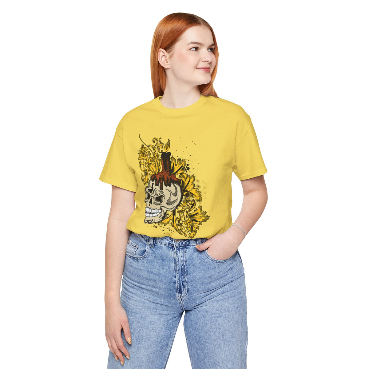 Rock Skull Graphic Design Tee, Skull Shirt, Vintage Tees, Art Design T-Shirt, Vintage Graphic Tee, Art Shirts with Skulls 3