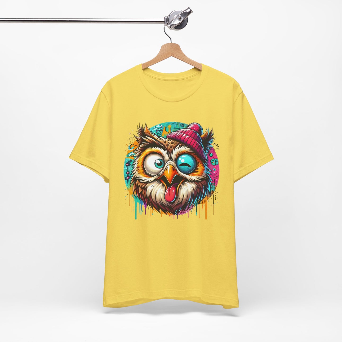 Colorful Owl Graphic Tee, Fun Owl Shirt, Funny Bird Shirt, Cute Cartoon Tees, Animal T-Shirt, Animal Tees, Art Design T-Shirt