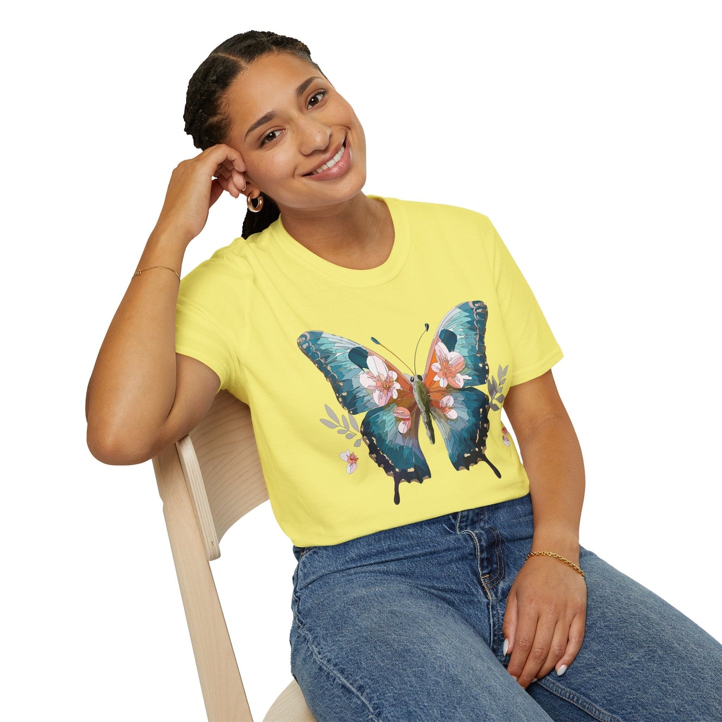 Butterfly Shirt Unisex T Shirt Monarch Butterfly Print Gildan Softstyle 64000 Cotton Tee Classic