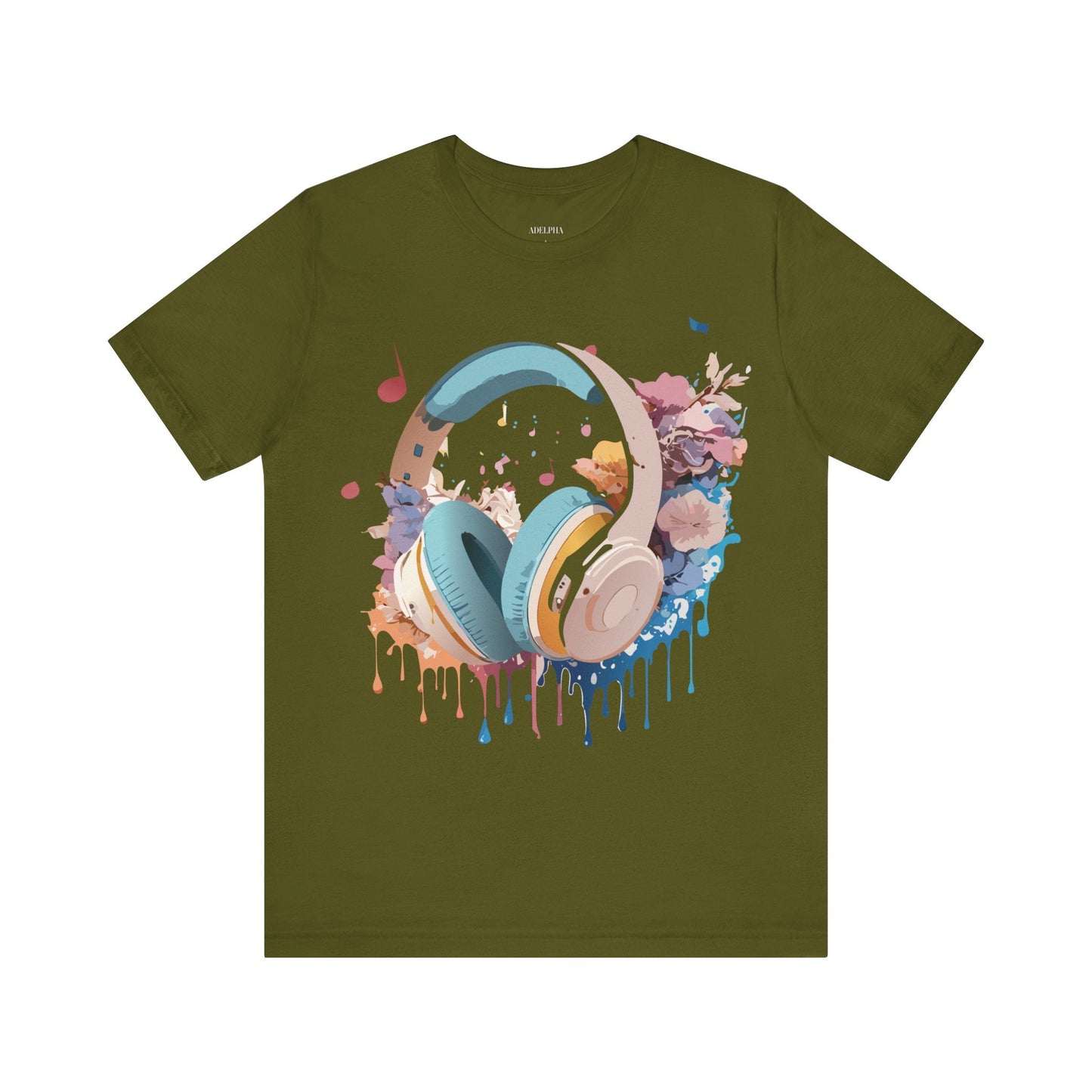 Music Graphic Unisex 100 Cotton Vintage Art with Musical Elements Tee 1