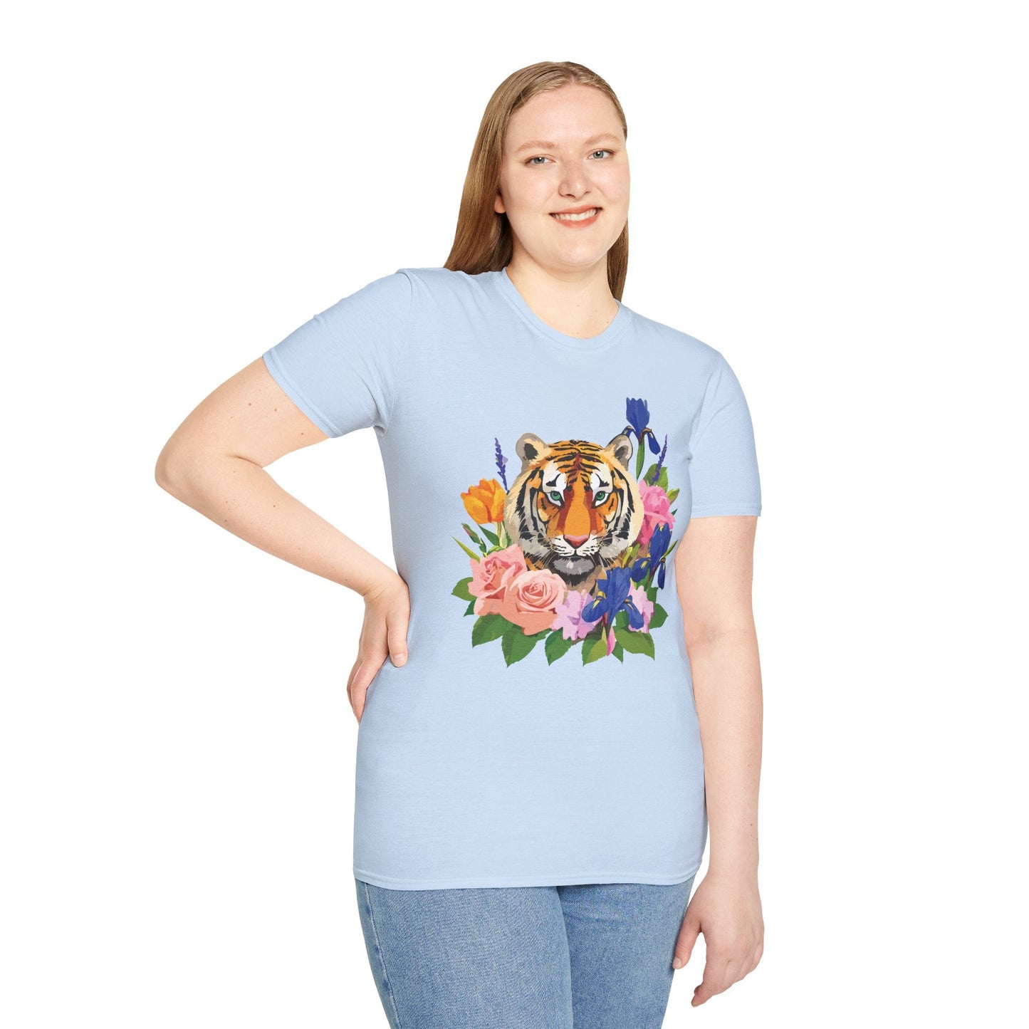 Tiger Shirt Unisex Animal Tee Gildan Softstyle 64000 100 Percent Cotton