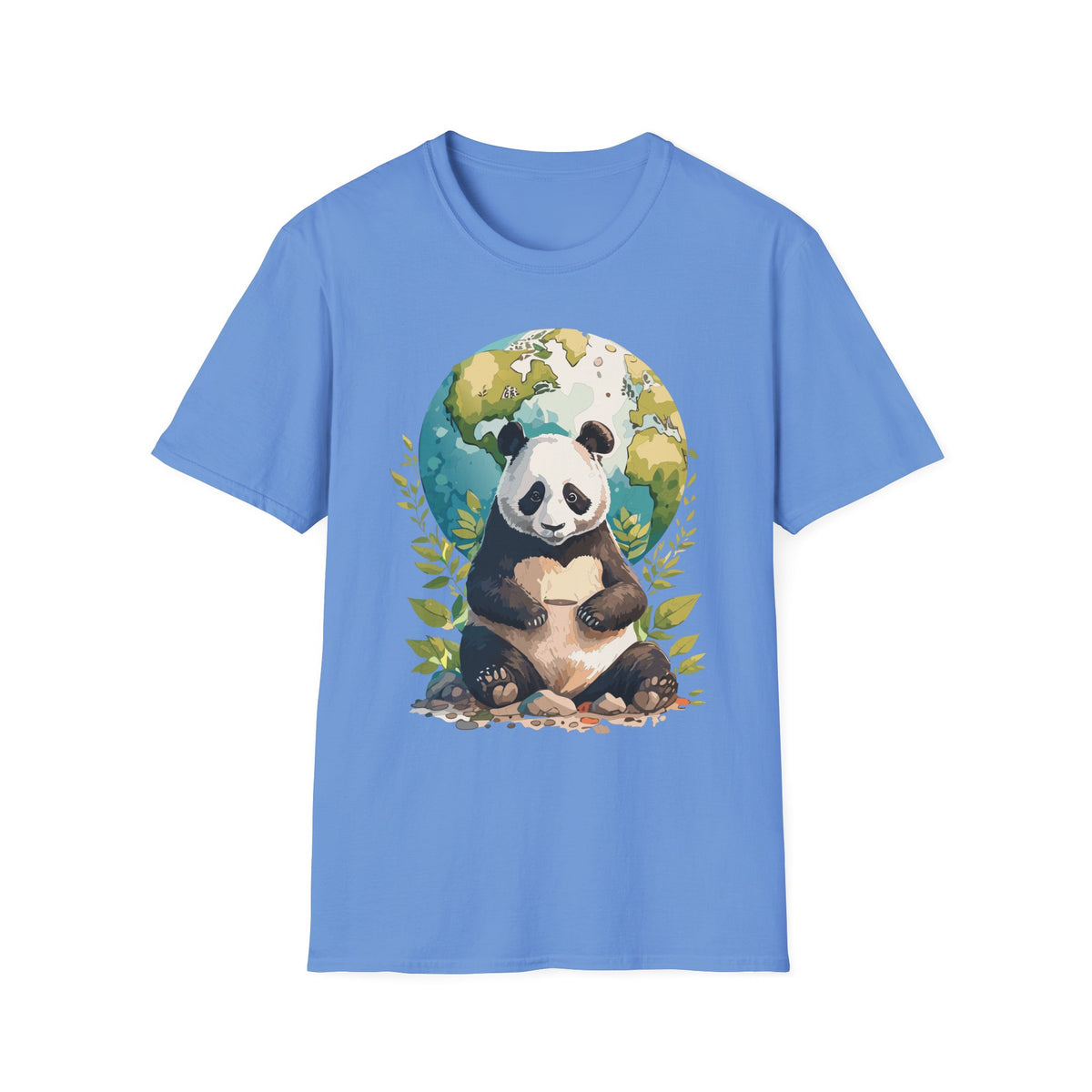 Panda Earth Illustration T-Shirt | Cute Panda Globe Tee
