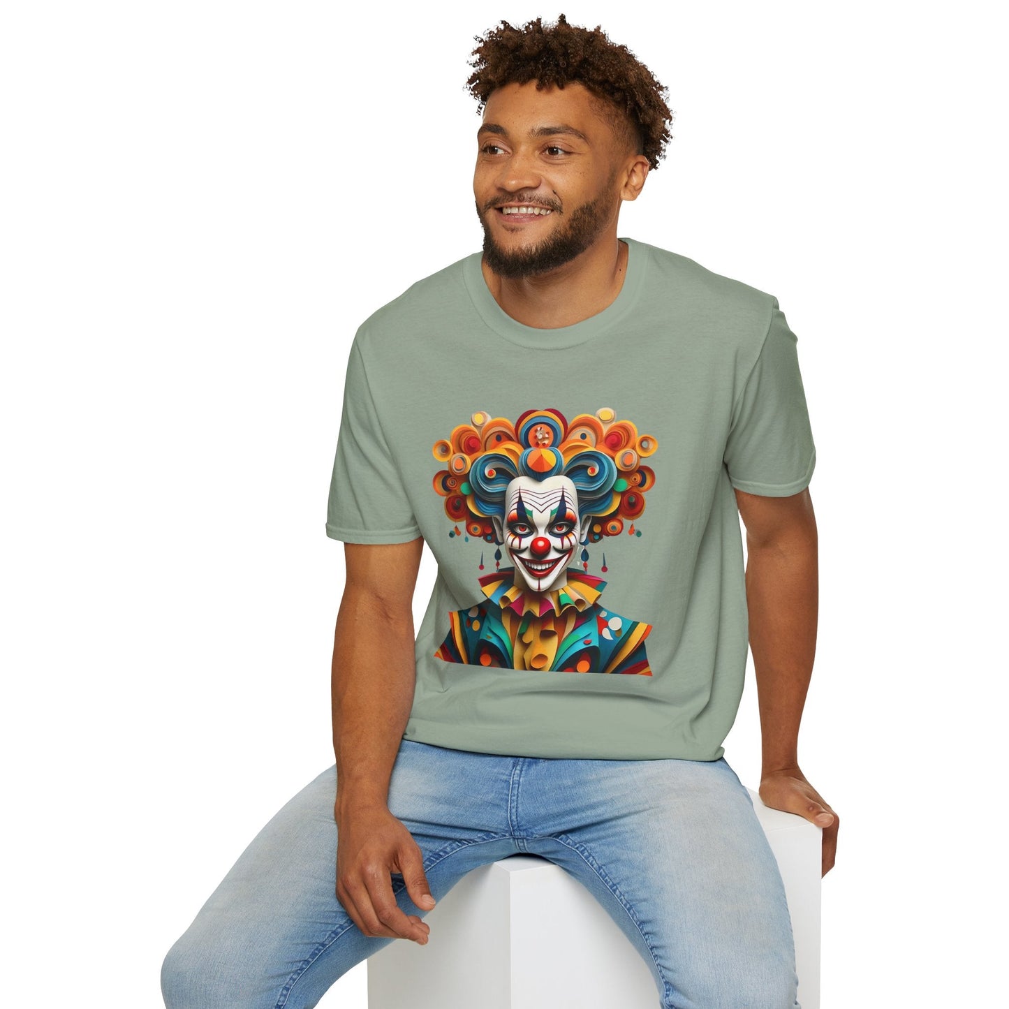 Unisex Clown T Shirt Funny Man Circus Shirt Softstyle Gildan 64000 Short Sleeve Tee