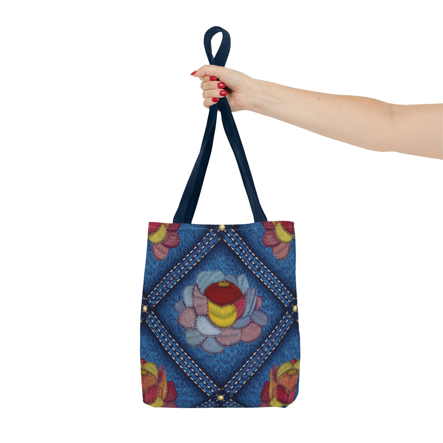 Denim Fabric Imitation Print Unisex Canvas Bag Poly Spun 3 Sizes Tote Bag 170