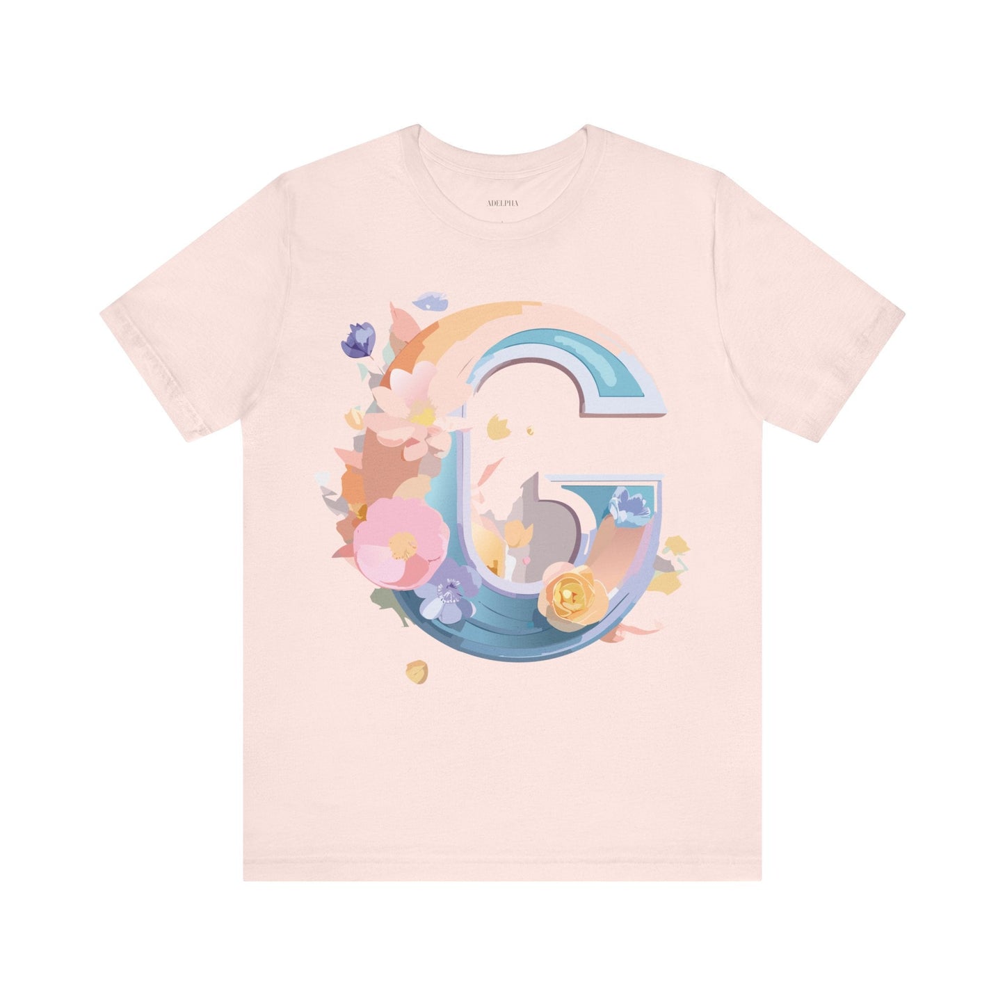 Letter G Graphic Tee Unisex Short Sleeve T Shirt by Adelpha Vintage Inspired Artwork