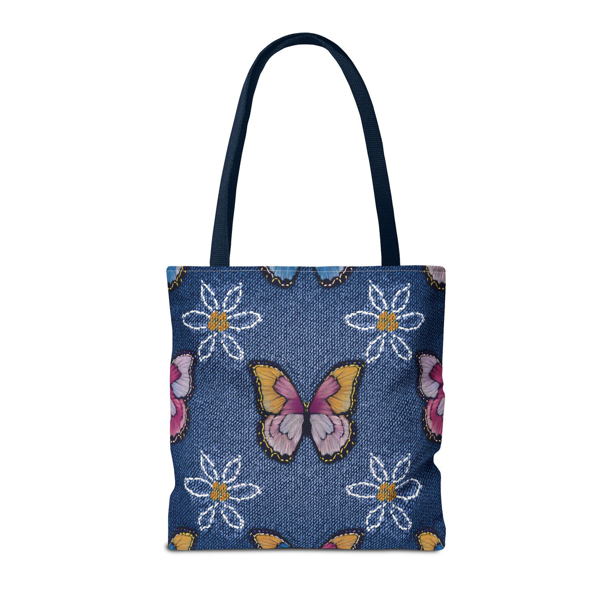 Denim Fabric Imitation Print Unisex Canvas Bag Poly Spun 3 Sizes Tote Bag 178