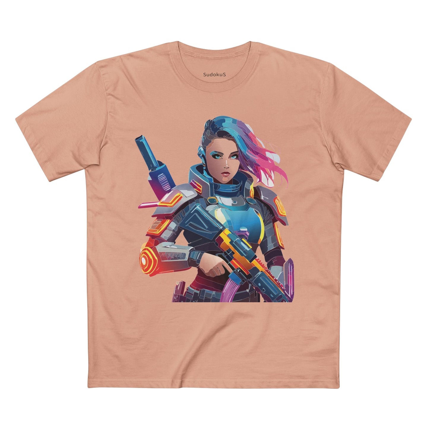 Army-woman Graphic Unisex 100 Cotton Staple Tee 23