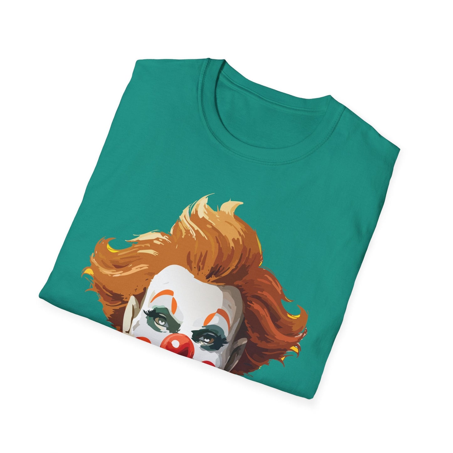 Clown Theme T Shirt Funny Man Circus Scary Man Unisex Gildan Softstyle Graphic Tee Everyday Wear