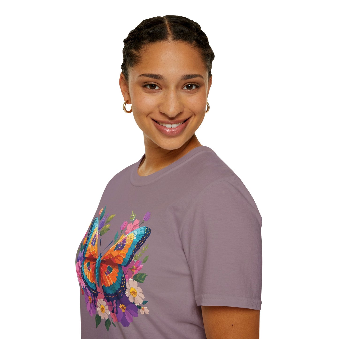 Butterfly Themed Unisex Softstyle T Shirt 100 Cotton Monarch Design Tee Gildan 64000