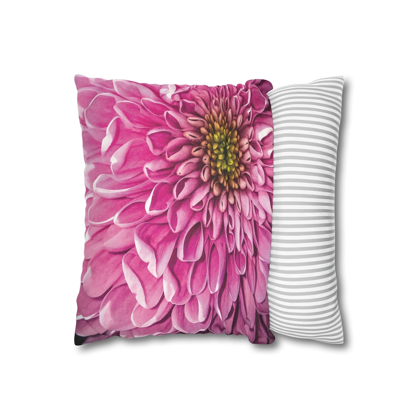 Floral Faux Suede Square Pillowcase