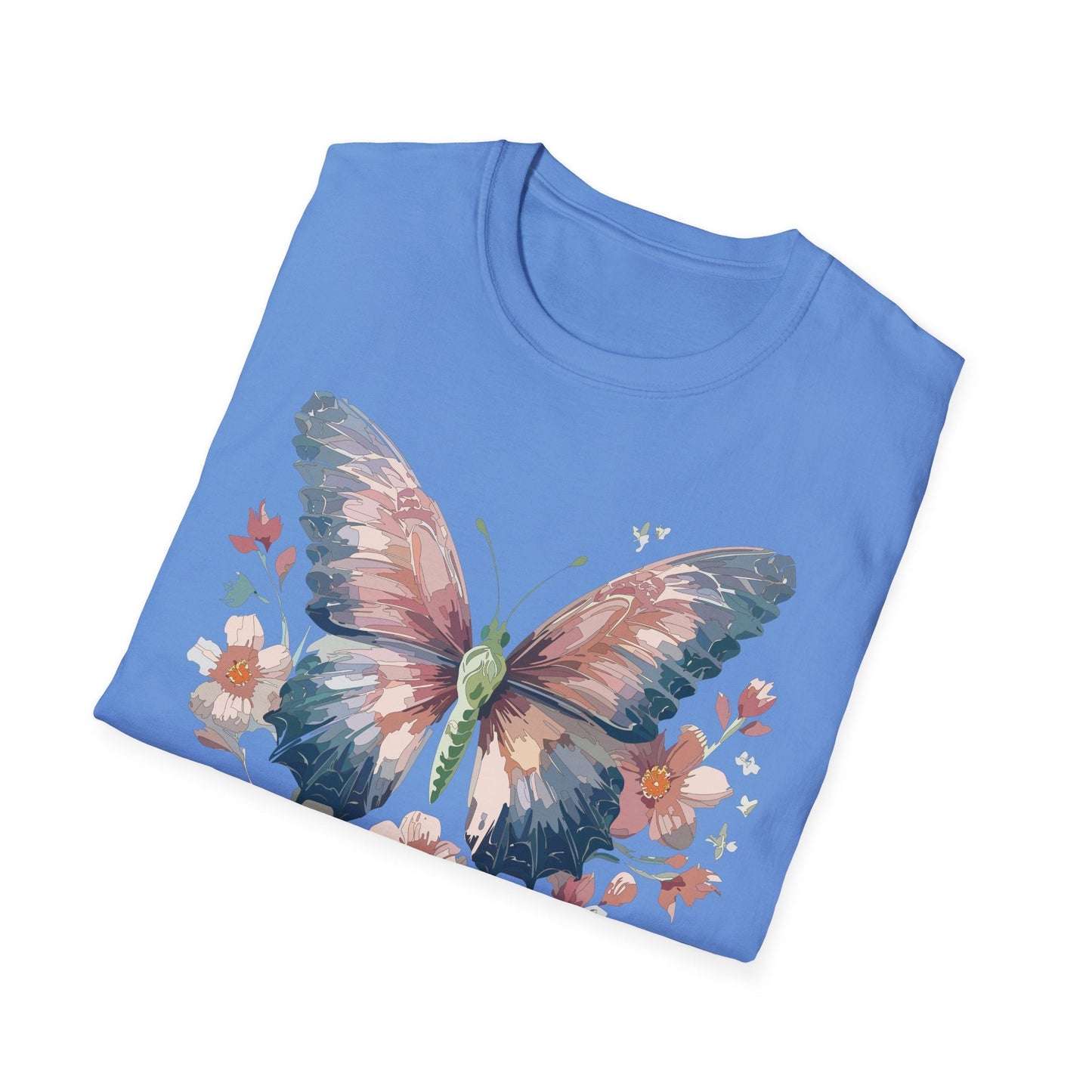 Butterfly Print T Shirt Monarch Unisex Gildan Softstyle 64000 Cotton Tee For Everyday Comfort