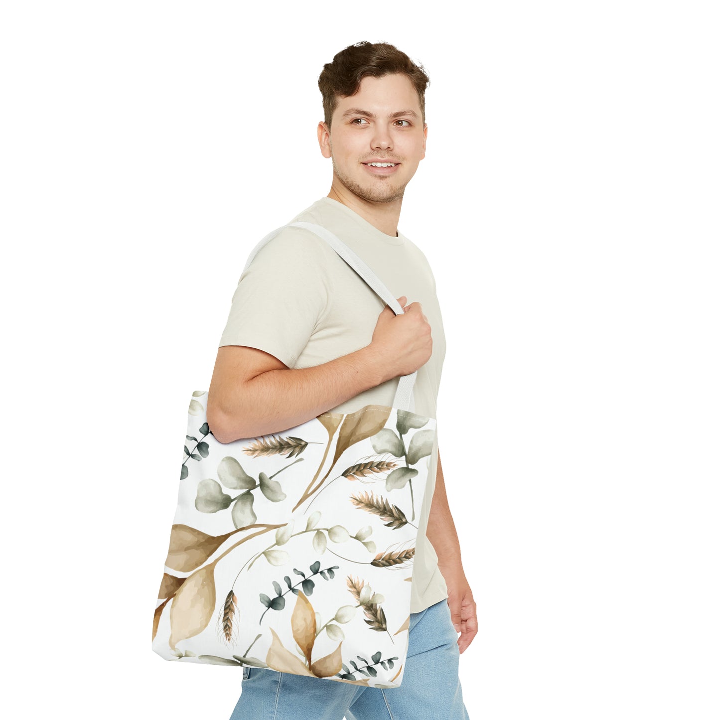 Canvastasche mit floralen Prints 