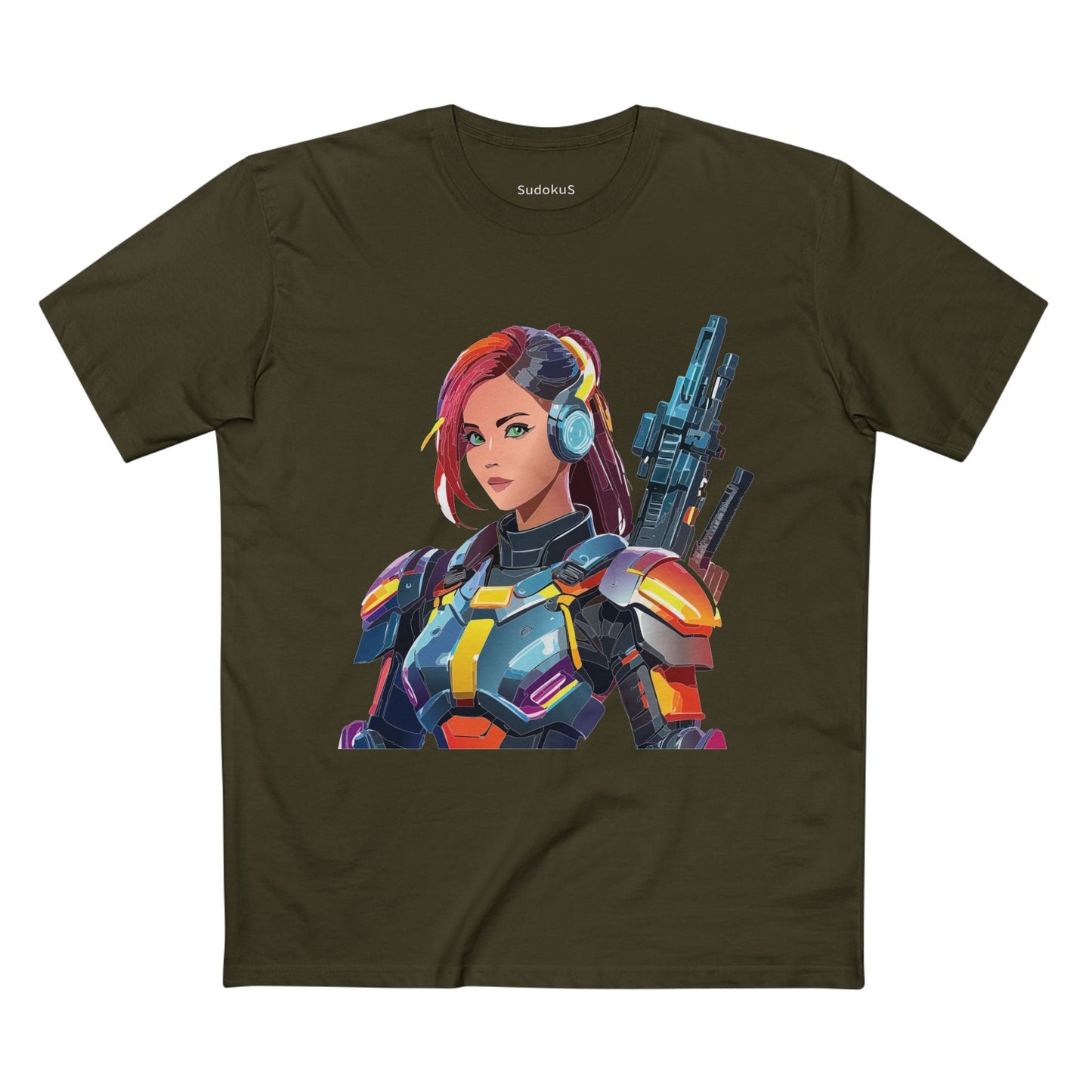 Army-woman Graphic Unisex 100 Cotton Staple Tee 6