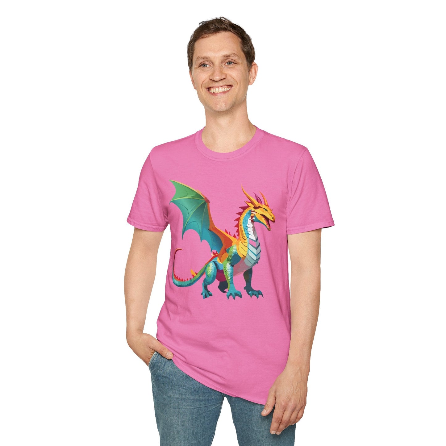 Dragon Graphic Unisex Cotton Softstyle Art Design Tee With Animals 8