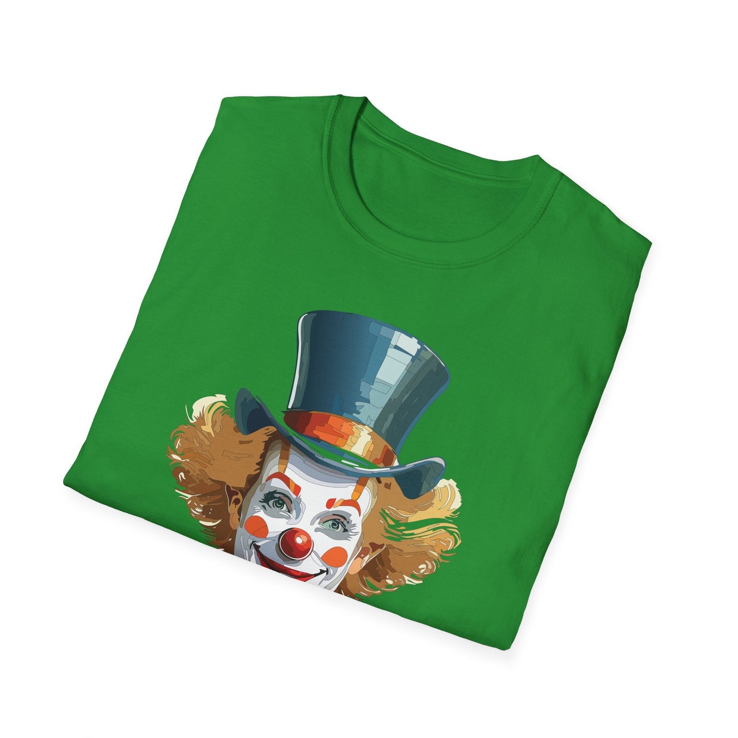Funny Clown Shirt Unisex T Shirt Circus Style Tee With Scary Man Artwork Gildan 64000