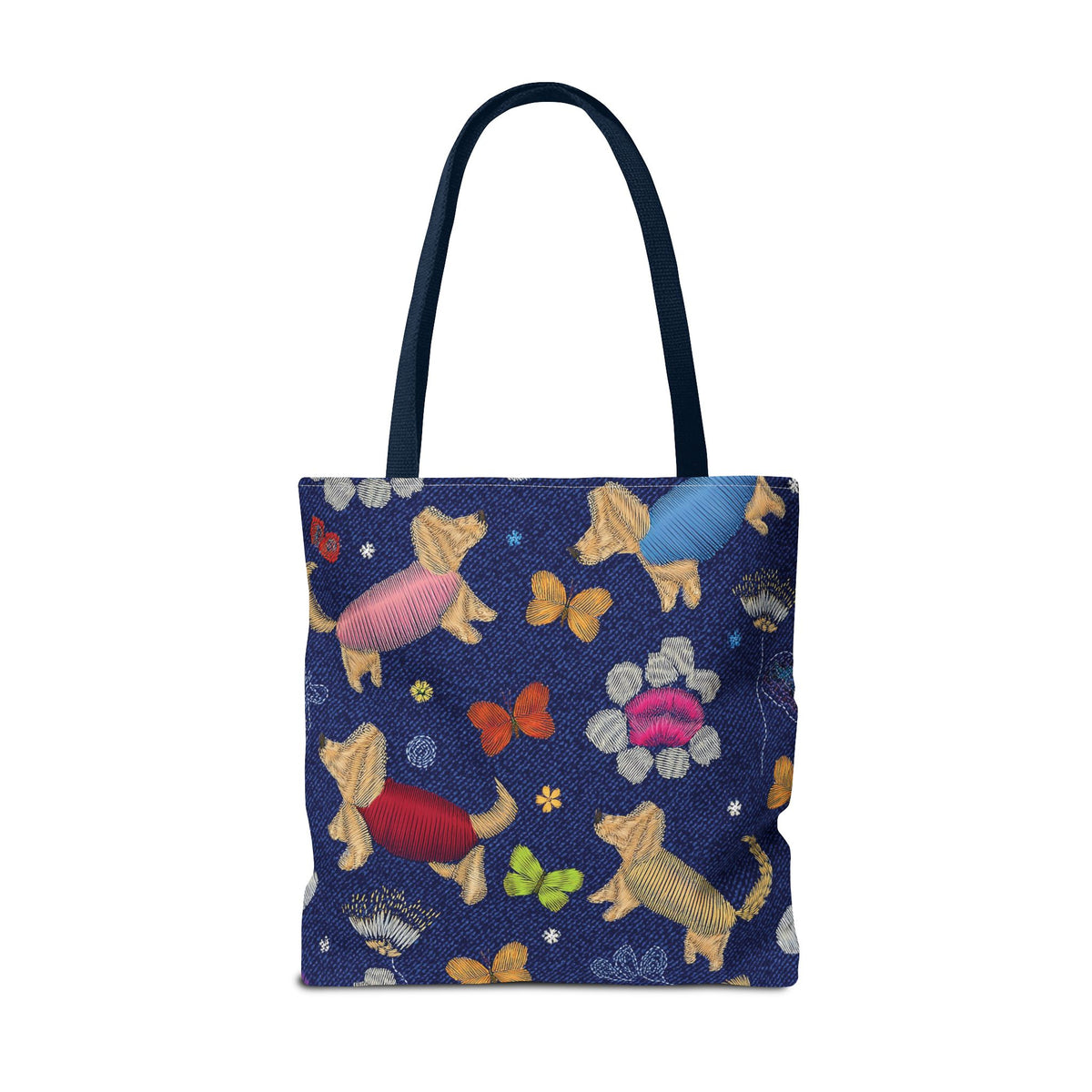 Denim Fabric Imitation Print Unisex Canvas Bag Poly Spun 3 Sizes Tote Bag 191-4