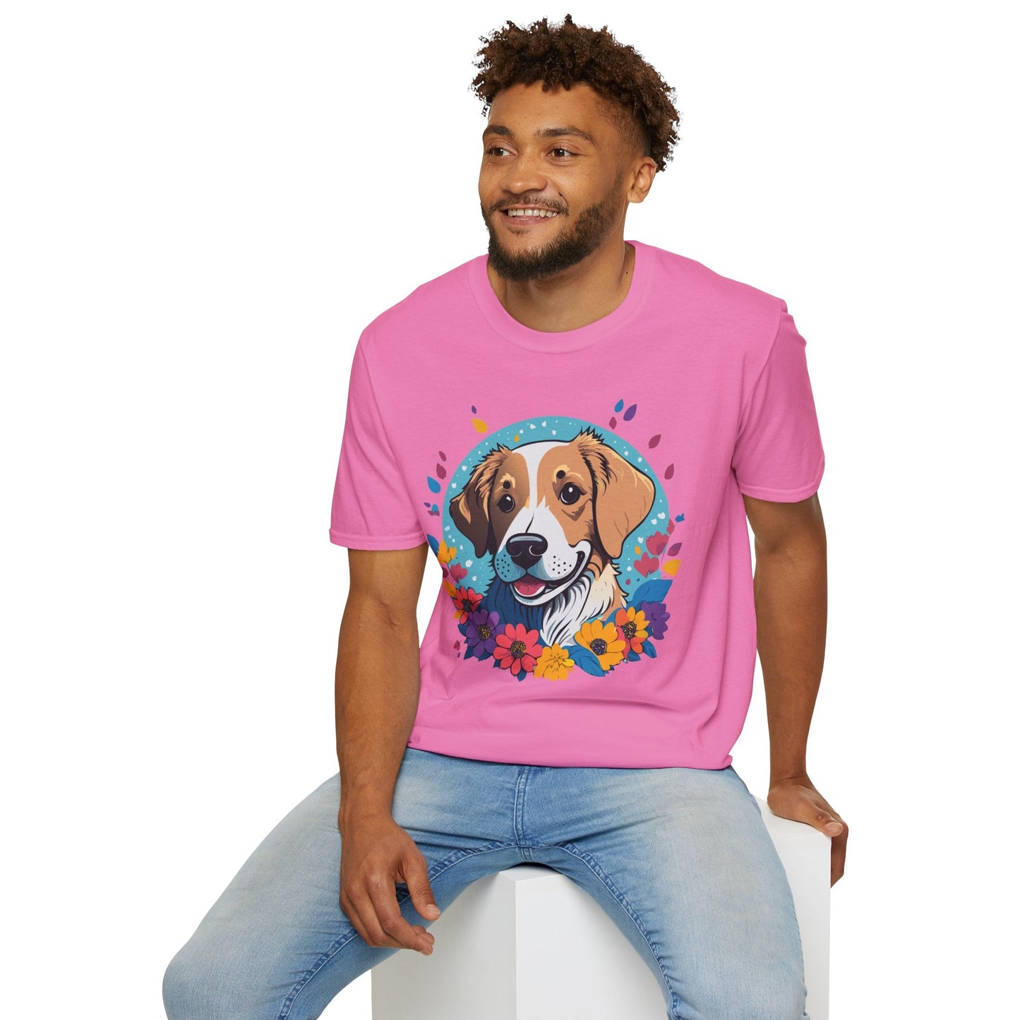 Unisex Dog Shirt Animal Print Tee Gildan Softstyle 64000 Cotton