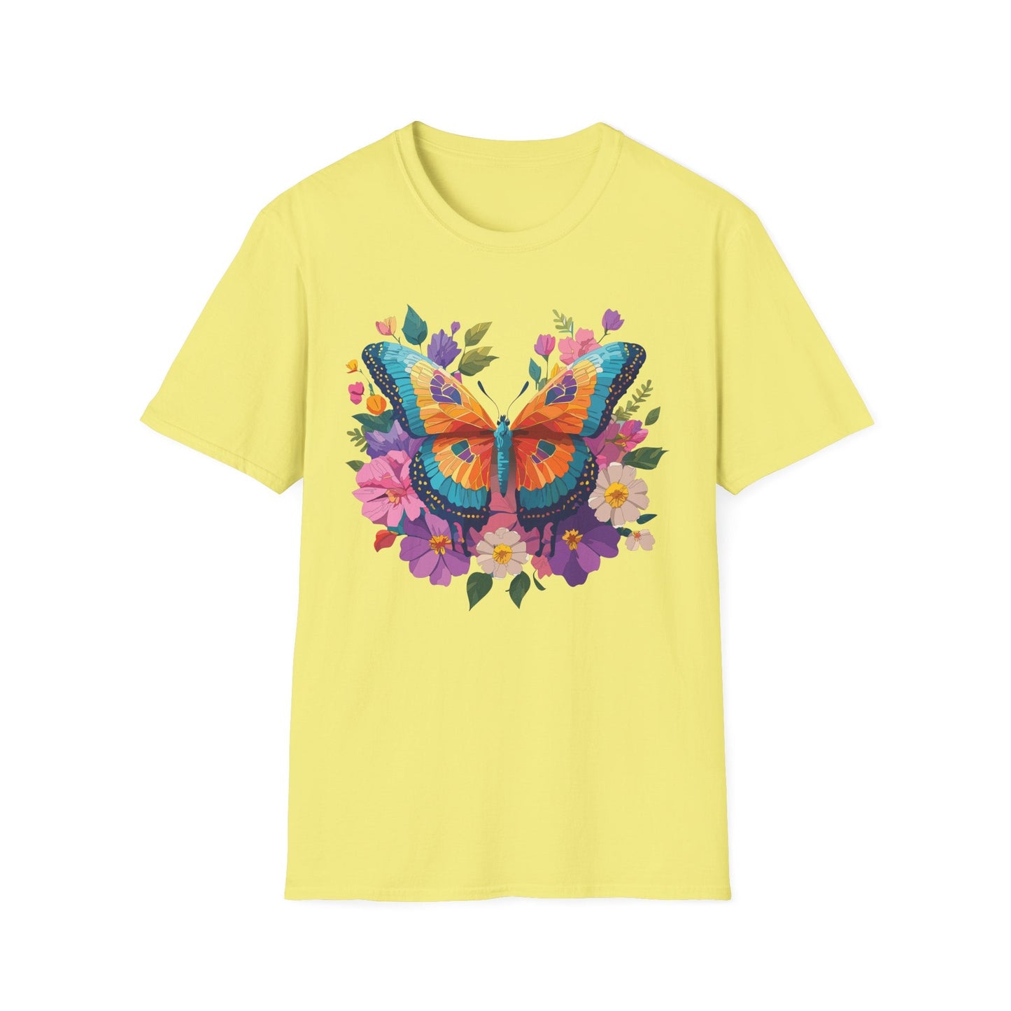 Butterfly Themed Unisex Softstyle T Shirt 100 Cotton Monarch Design Tee Gildan 64000