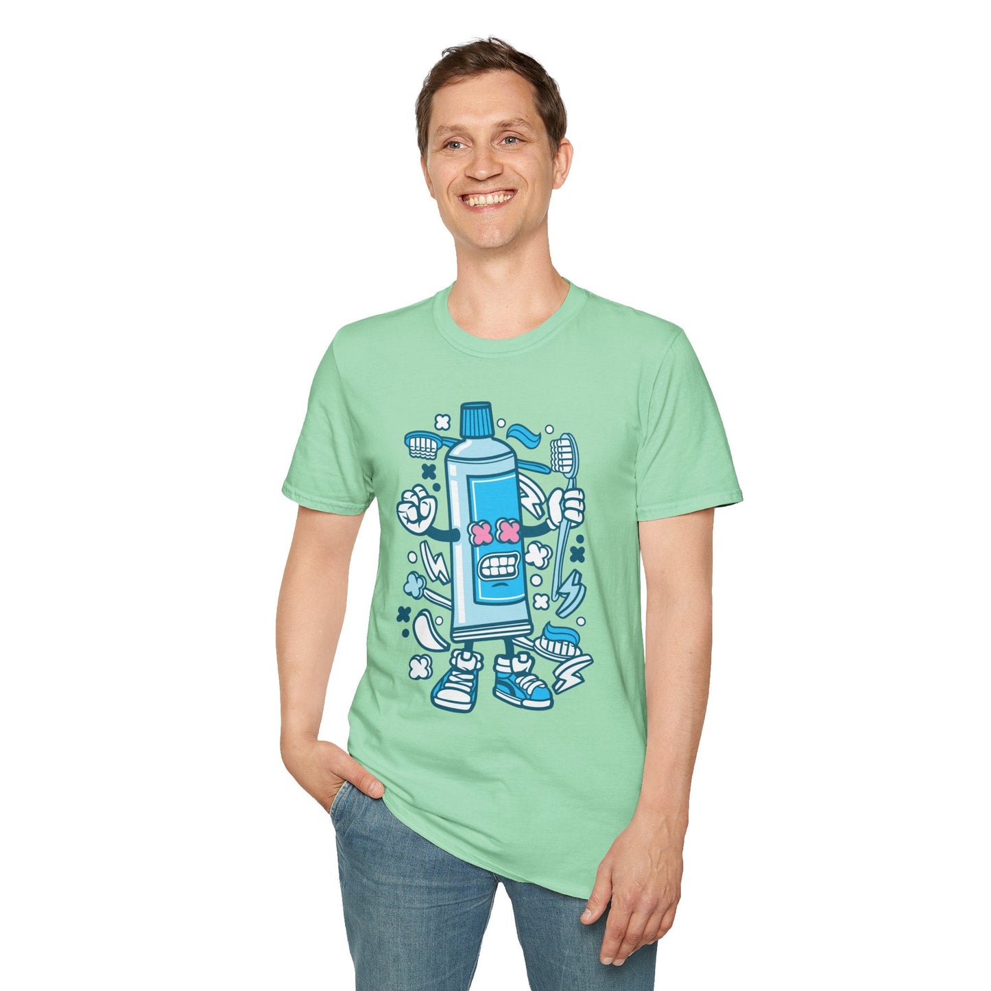 Cartoon Animation T Shirt Unisex Gildan Softstyle 64000 Tee With Fun Art Design Artwork