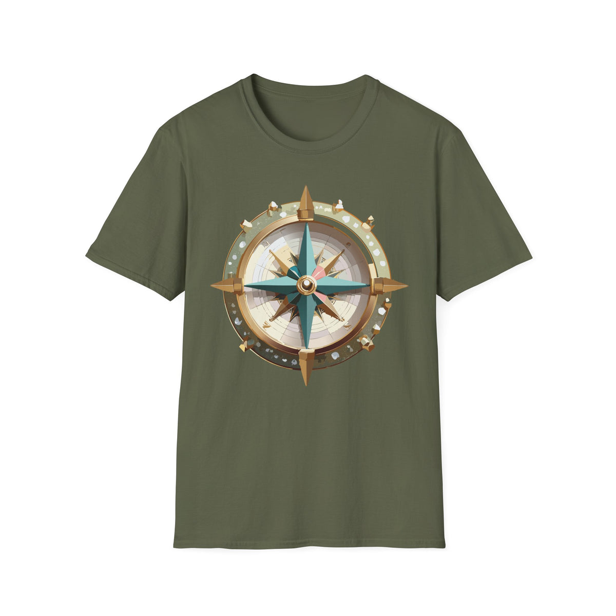 Nautical Compass Graphic T-Shirt | Vintage Navigation Compass Tee