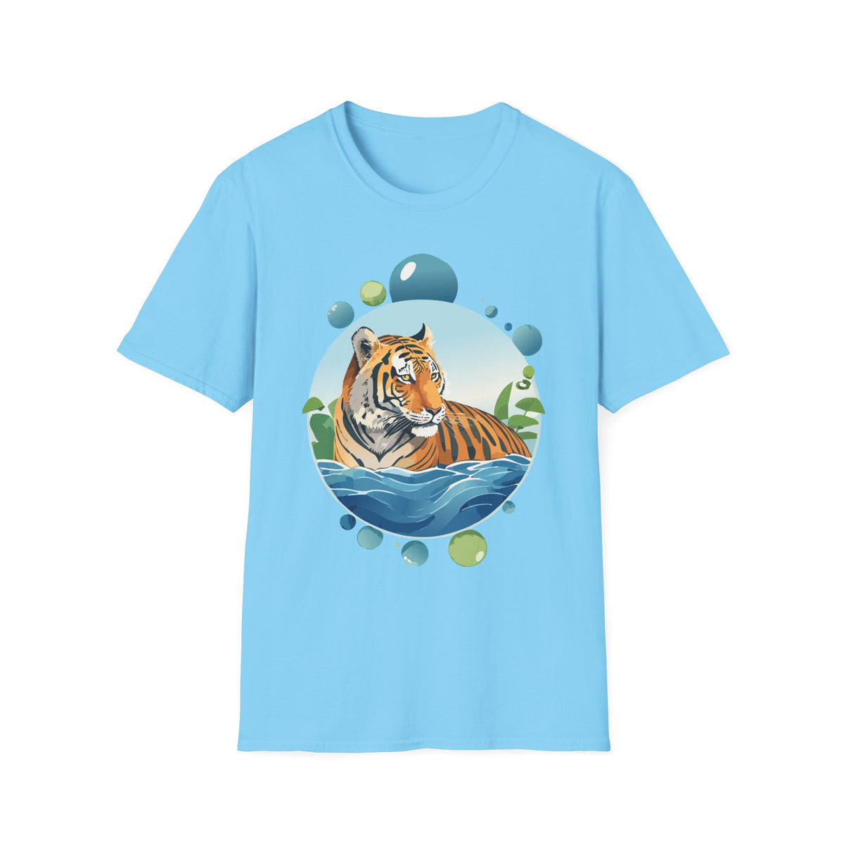 Tiger Portrait T-Shirt | Watercolor Jungle Circle Design