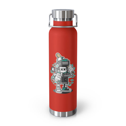 22oz Copper Insulated Water Bottle with Cartoon Design - CV23
