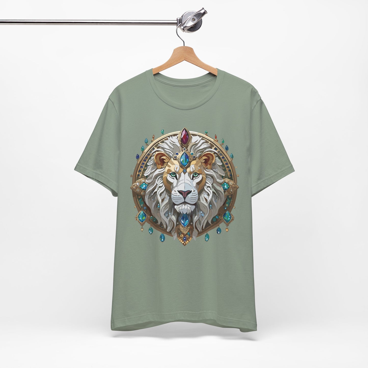 Unisex Lion Graphic Tee, Animal Shirt, Tee Shirt with Lion, Medallion T-Shirt, Animal Medallion Tees