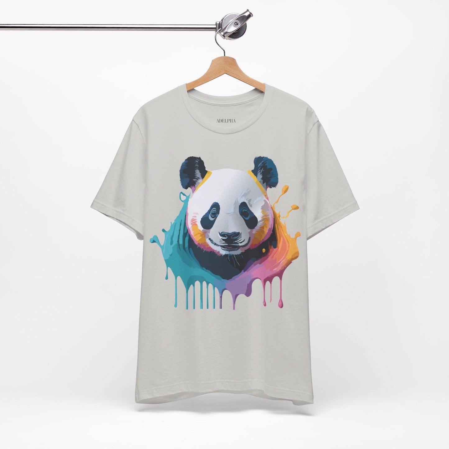 Panda Shirt Unisex Graphic Tee Vintage Inspired Art by Adelpha Premium Jersey Short Sleeve